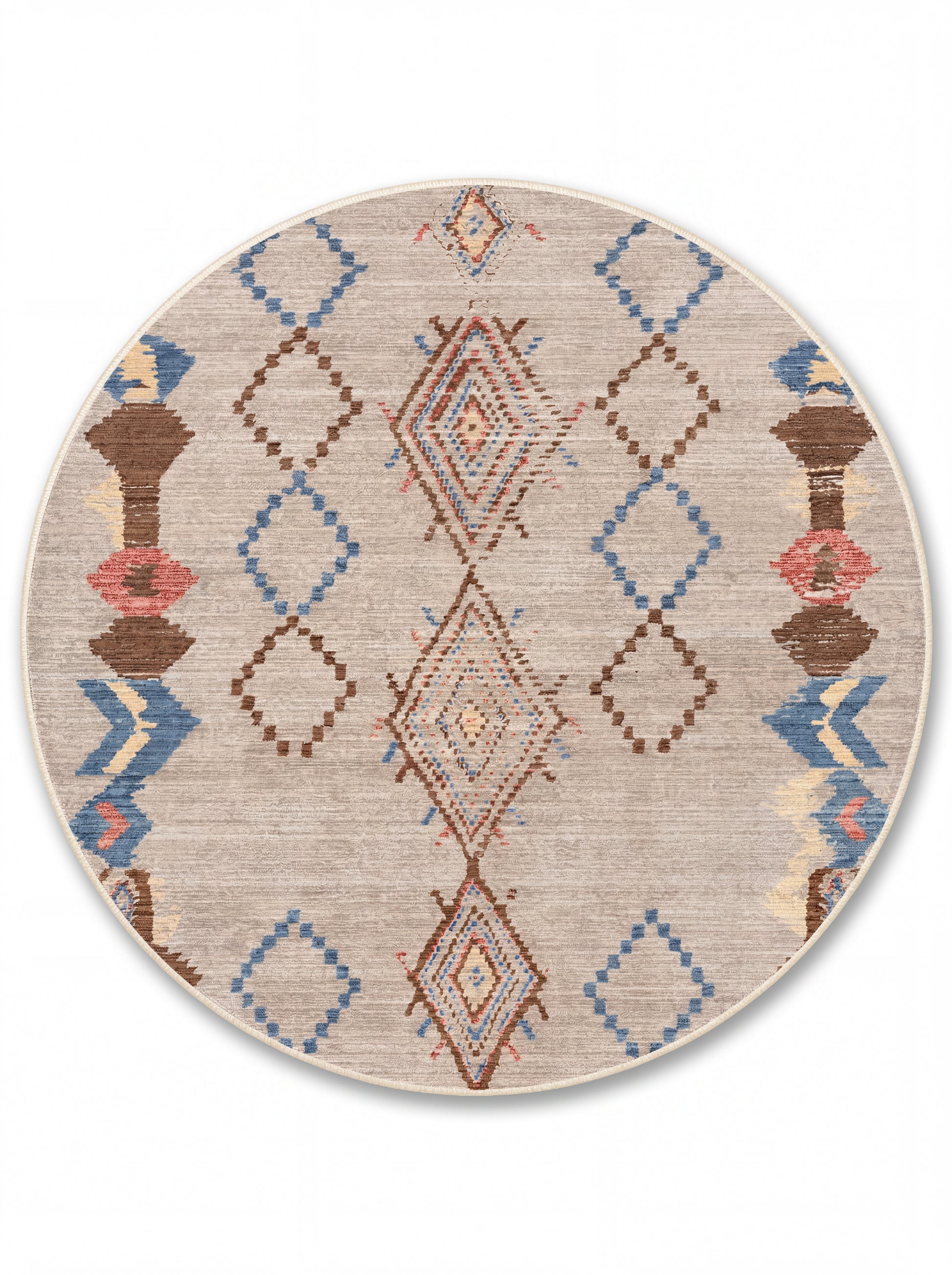 yıkanabilir kaymaz taban şönil dokuma halı 140x200 kahverengi; mavi; renkli