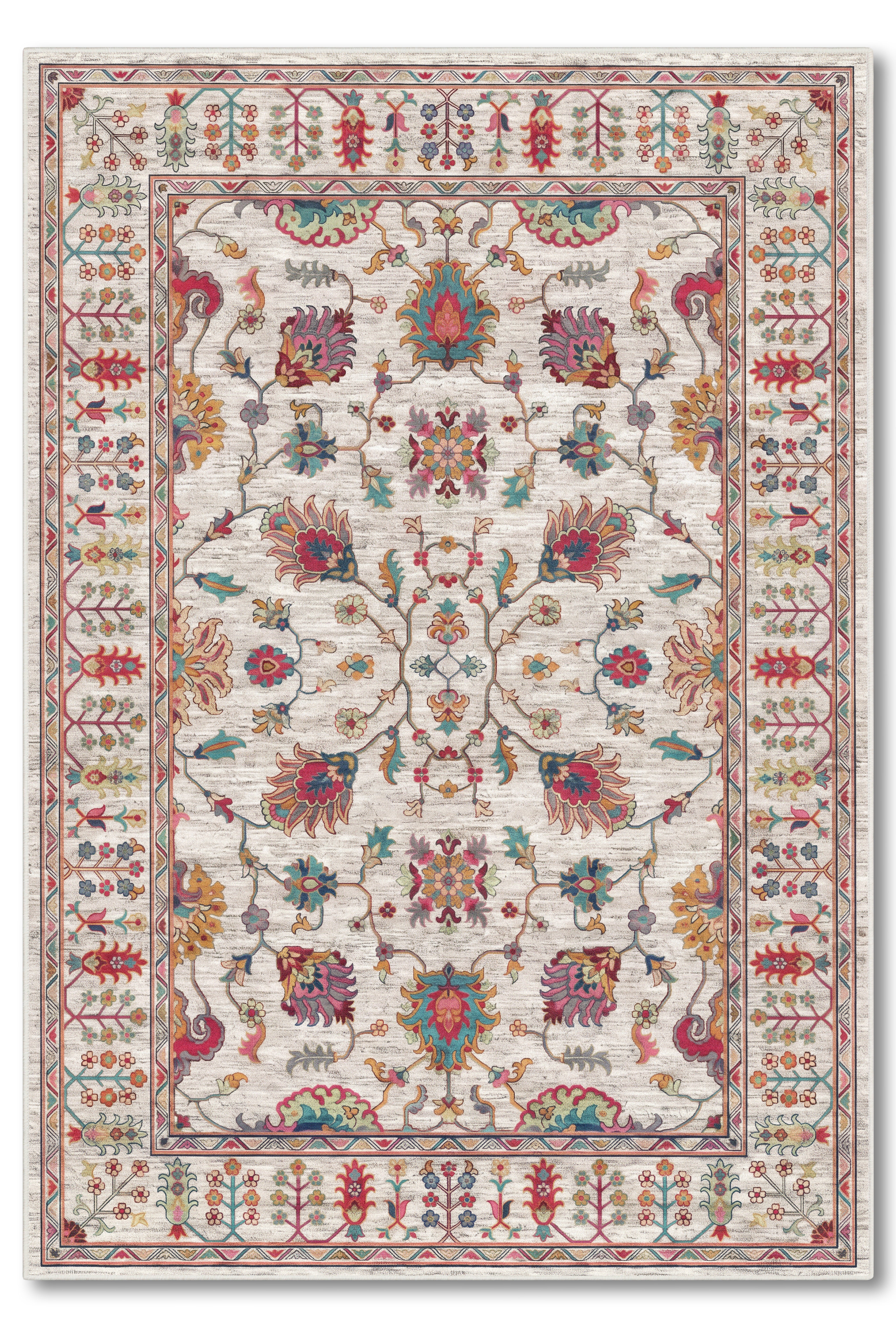 yıkanabilir kaymaz taban şönil dokuma halı 80x150 gri; renkli