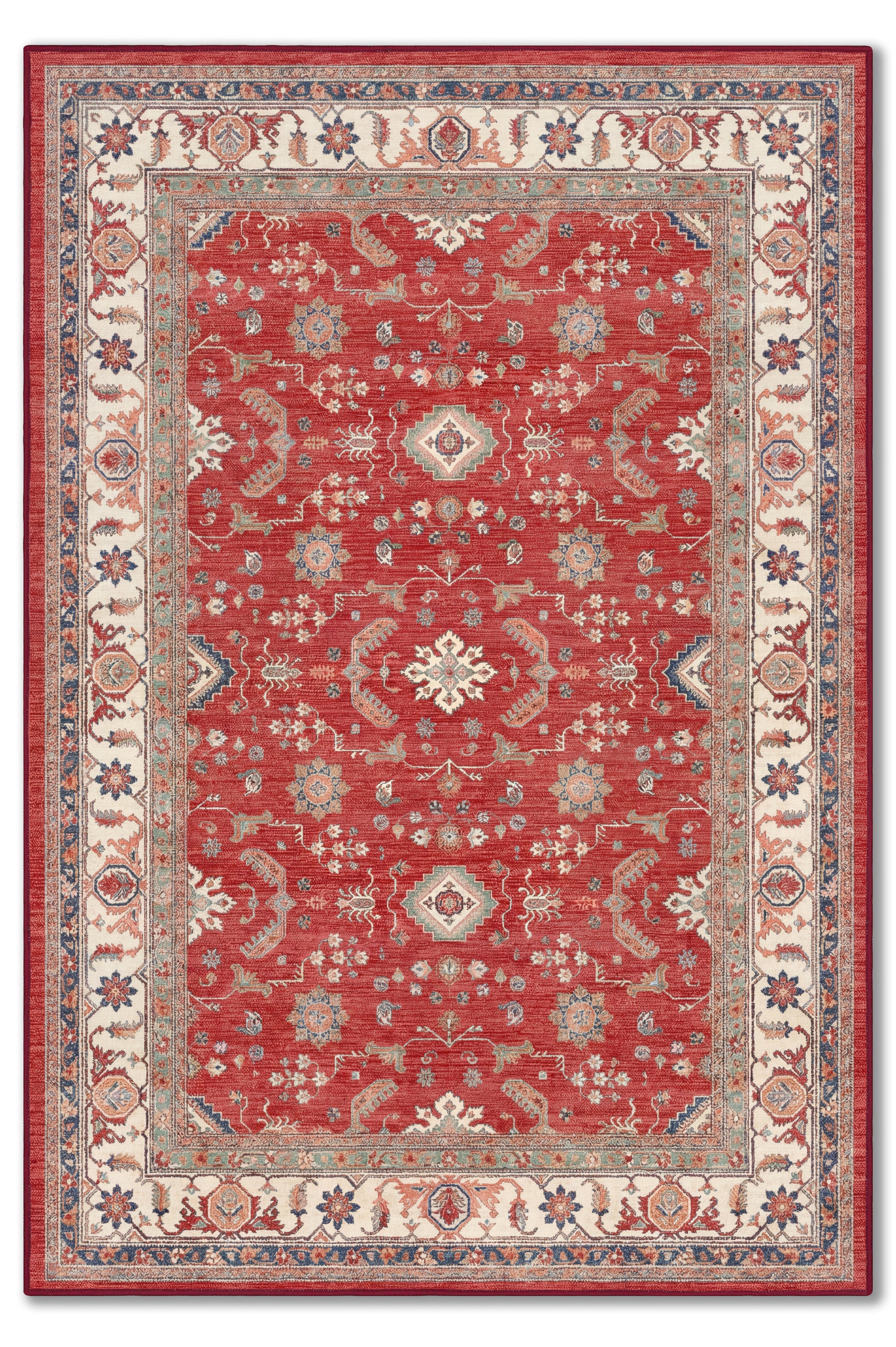 yıkanabilir kaymaz taban şönil dokuma halı 80x150 kirmizi; renkli