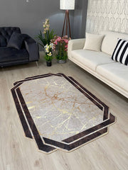 FRAME FORM BRİLL - Kaymaz Deri Taban Makinede Yıkanabilir Salon Oturma Odası Mutfak Halısı