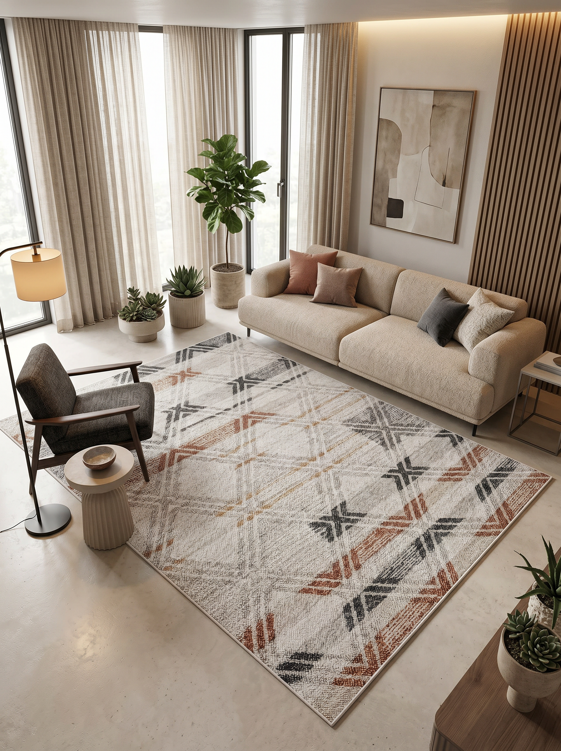 yıkanabilir kaymaz taban şönil dokuma halı 80x100 gri; kahverengi