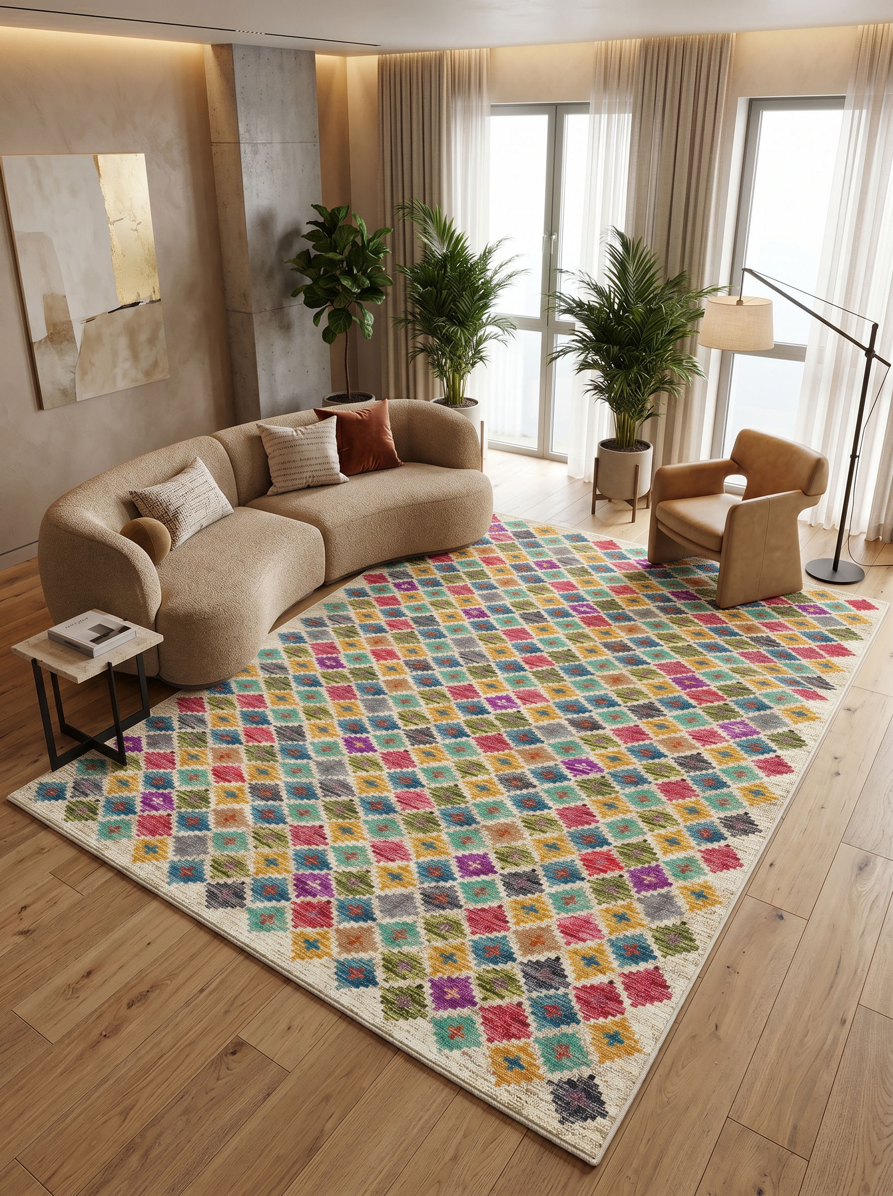 yıkanabilir kaymaz taban şönil dokuma halı 80x200 renkli