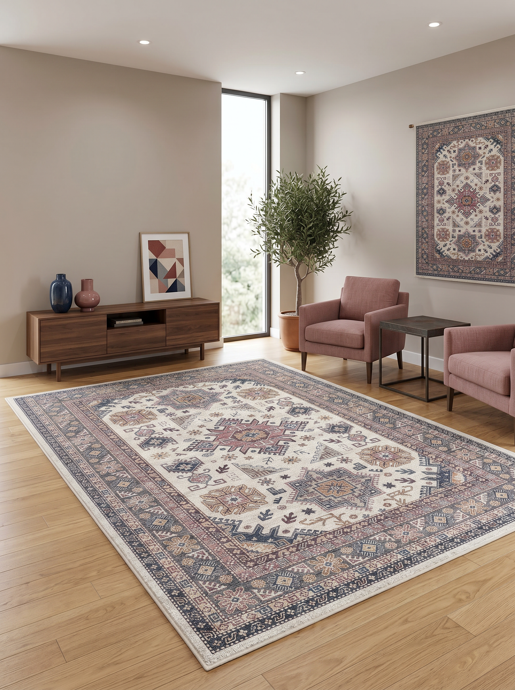 Arte VN133-2 Klasik Desenli Renkli Dekoratif Salon Mutfak Koridor Halısı