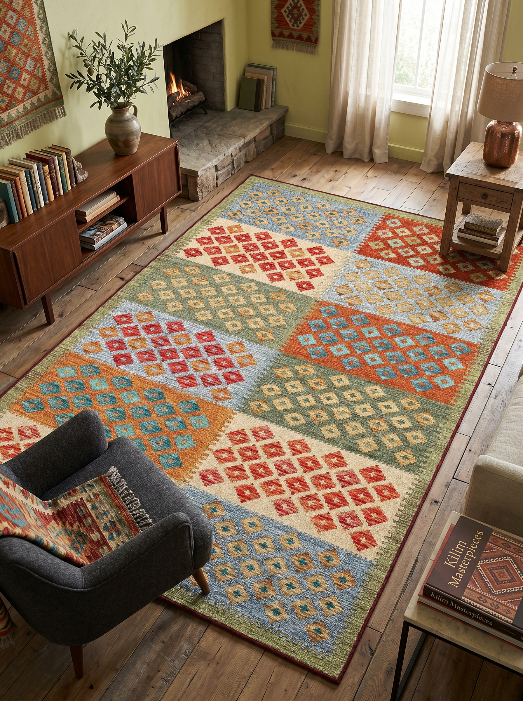yıkanabilir kaymaz taban şönil dokuma halı 160x230 (4 m²) renkli