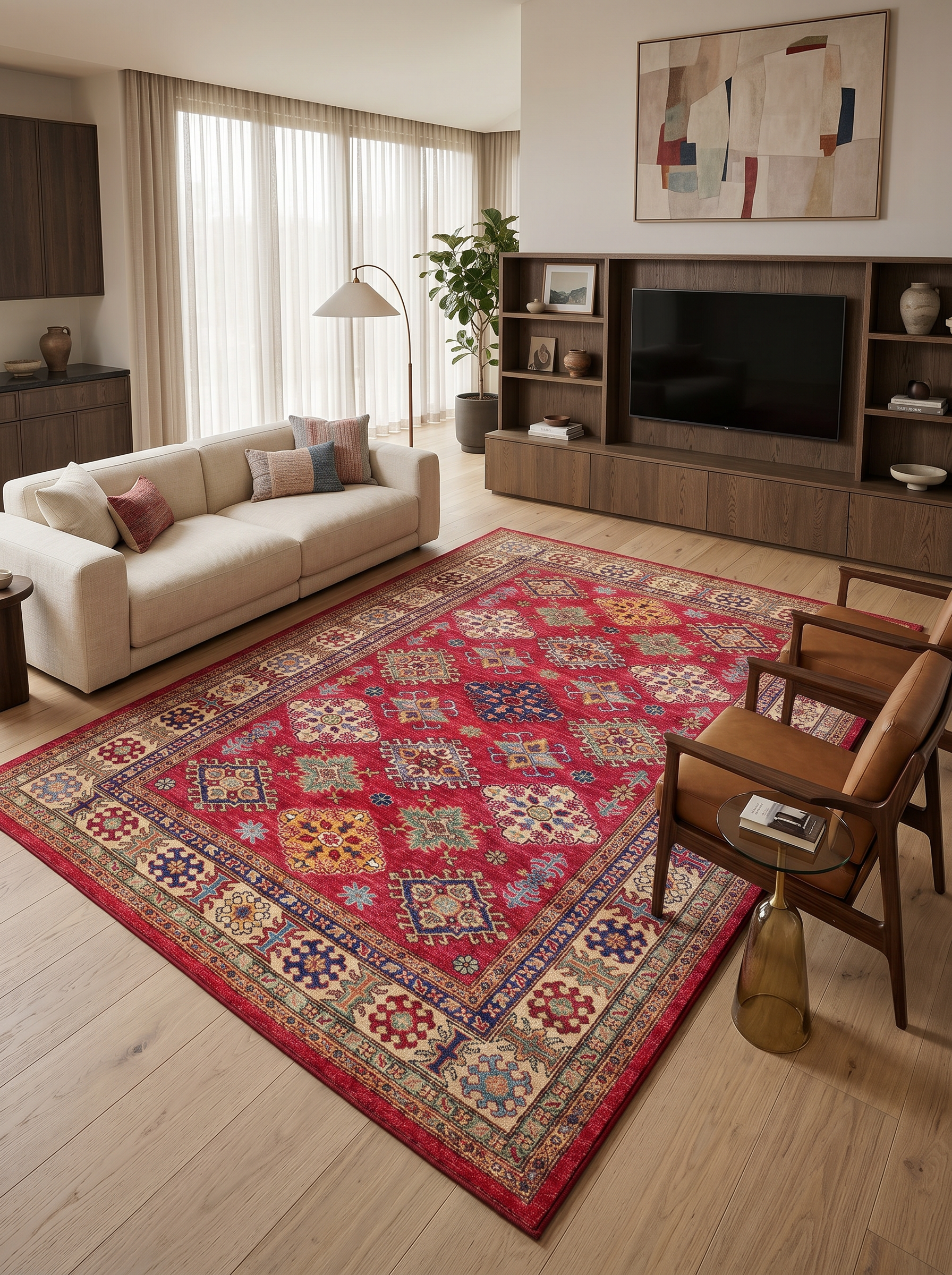 yıkanabilir kaymaz taban şönil dokuma halı 80x200 kirmizi; renkli
