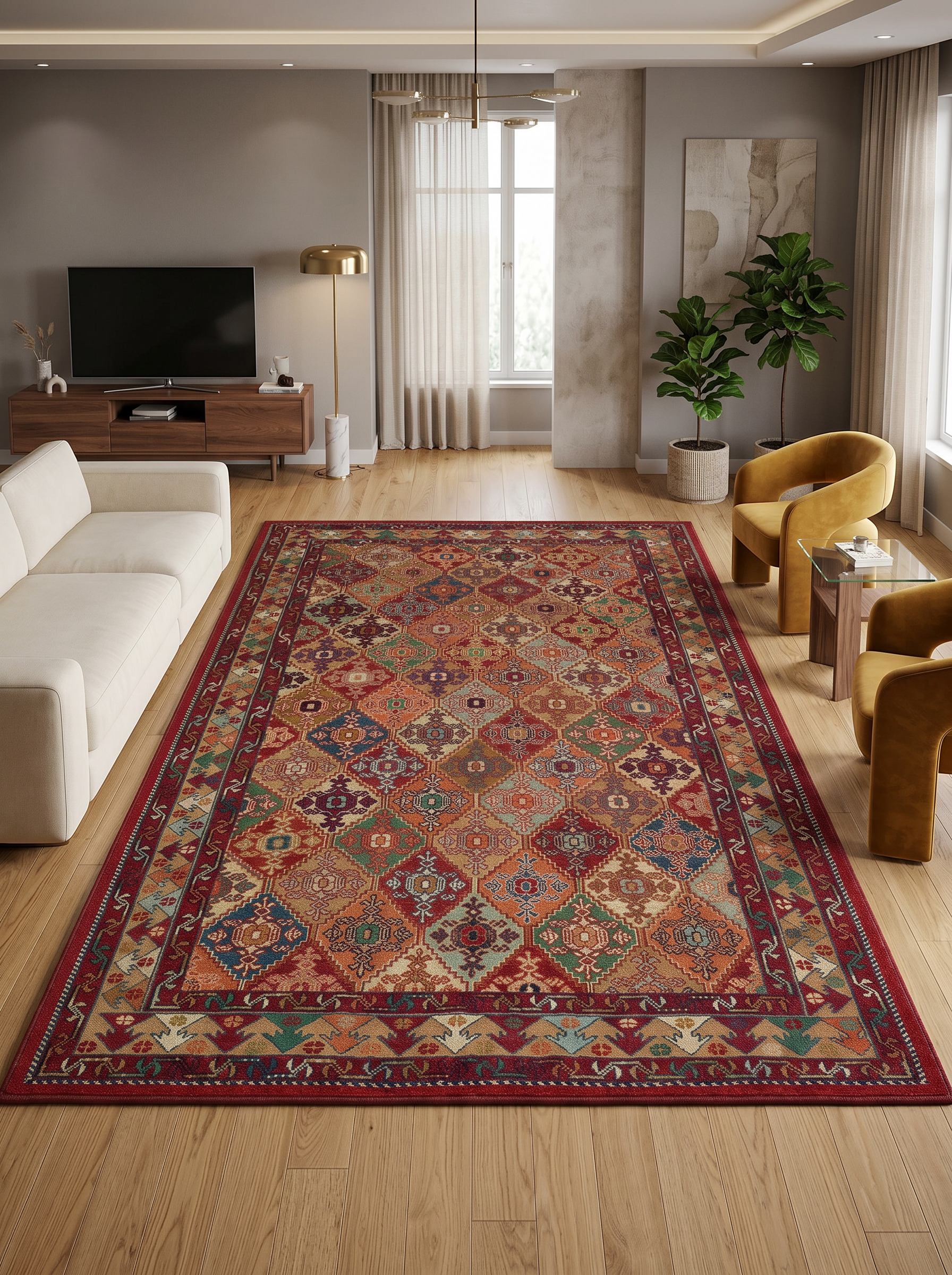 yıkanabilir kaymaz taban şönil dokuma halı 80x100 kirmizi; renkli