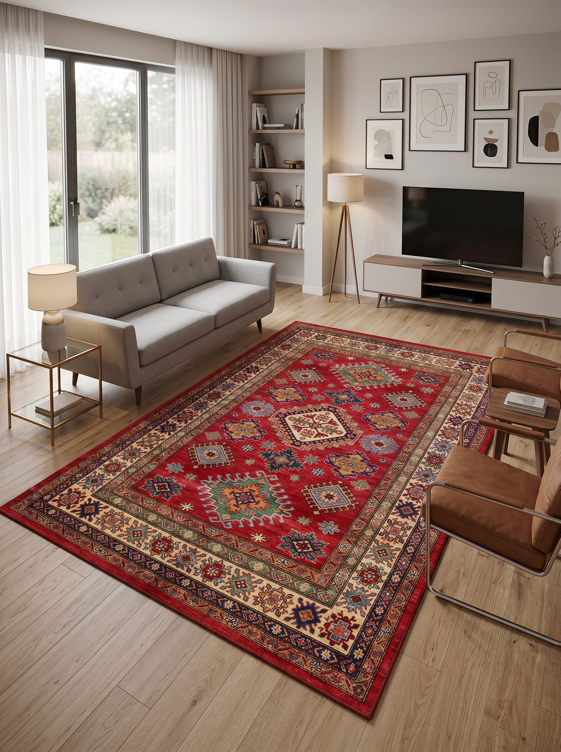 yıkanabilir kaymaz taban şönil dokuma halı 80x100 kirmizi; renkli