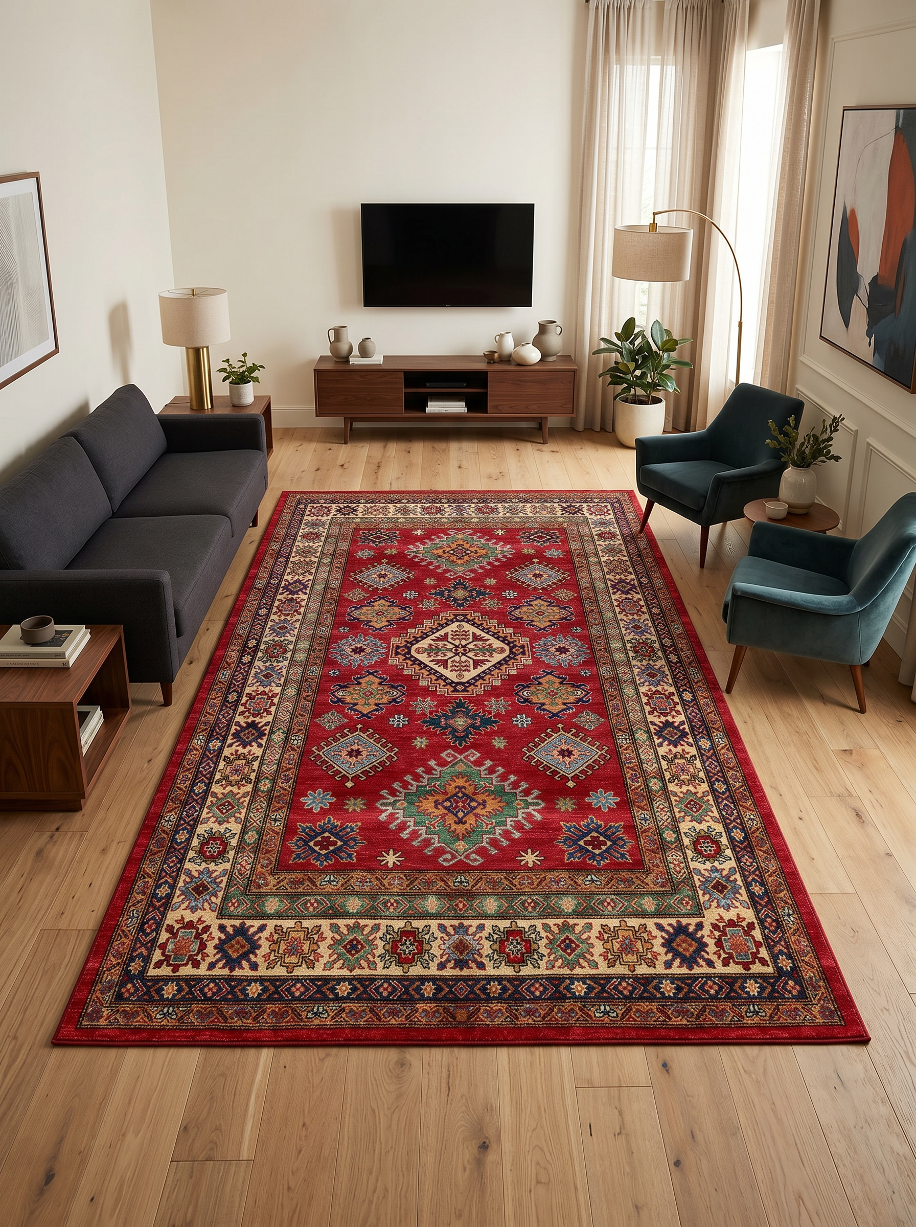 yıkanabilir kaymaz taban şönil dokuma halı 80x150 kirmizi; renkli