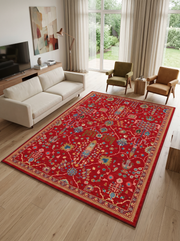 yıkanabilir kaymaz taban şönil dokuma halı 80x100 kirmizi; renkli