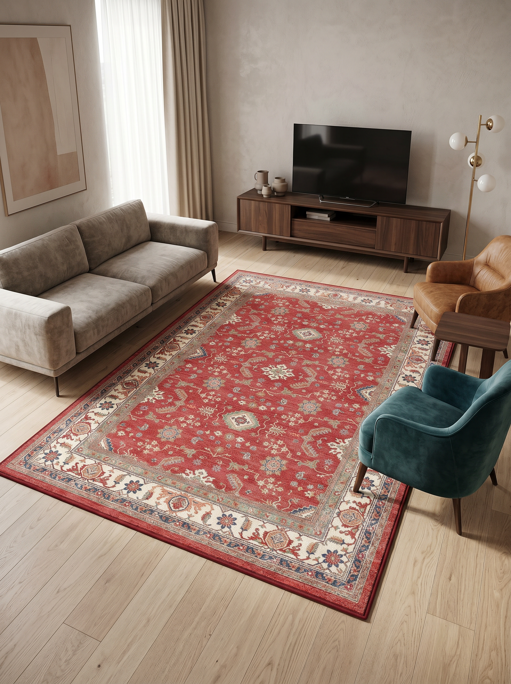 yıkanabilir kaymaz taban şönil dokuma halı 80x100 kirmizi; renkli