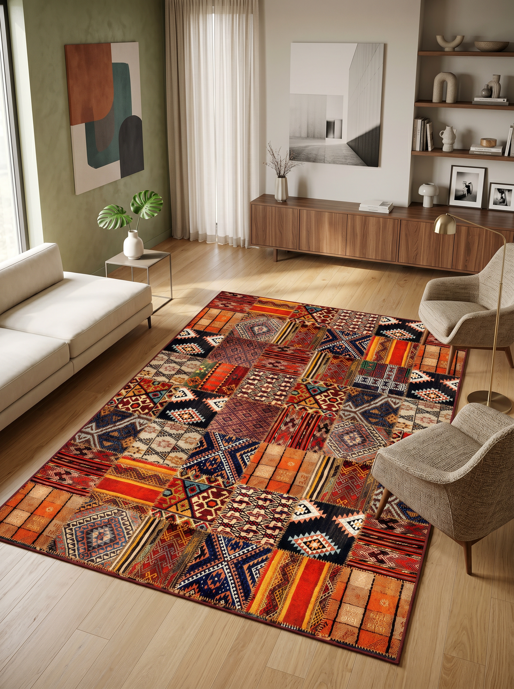 yıkanabilir kaymaz taban şönil dokuma halı 80x100 kirmizi; renkli