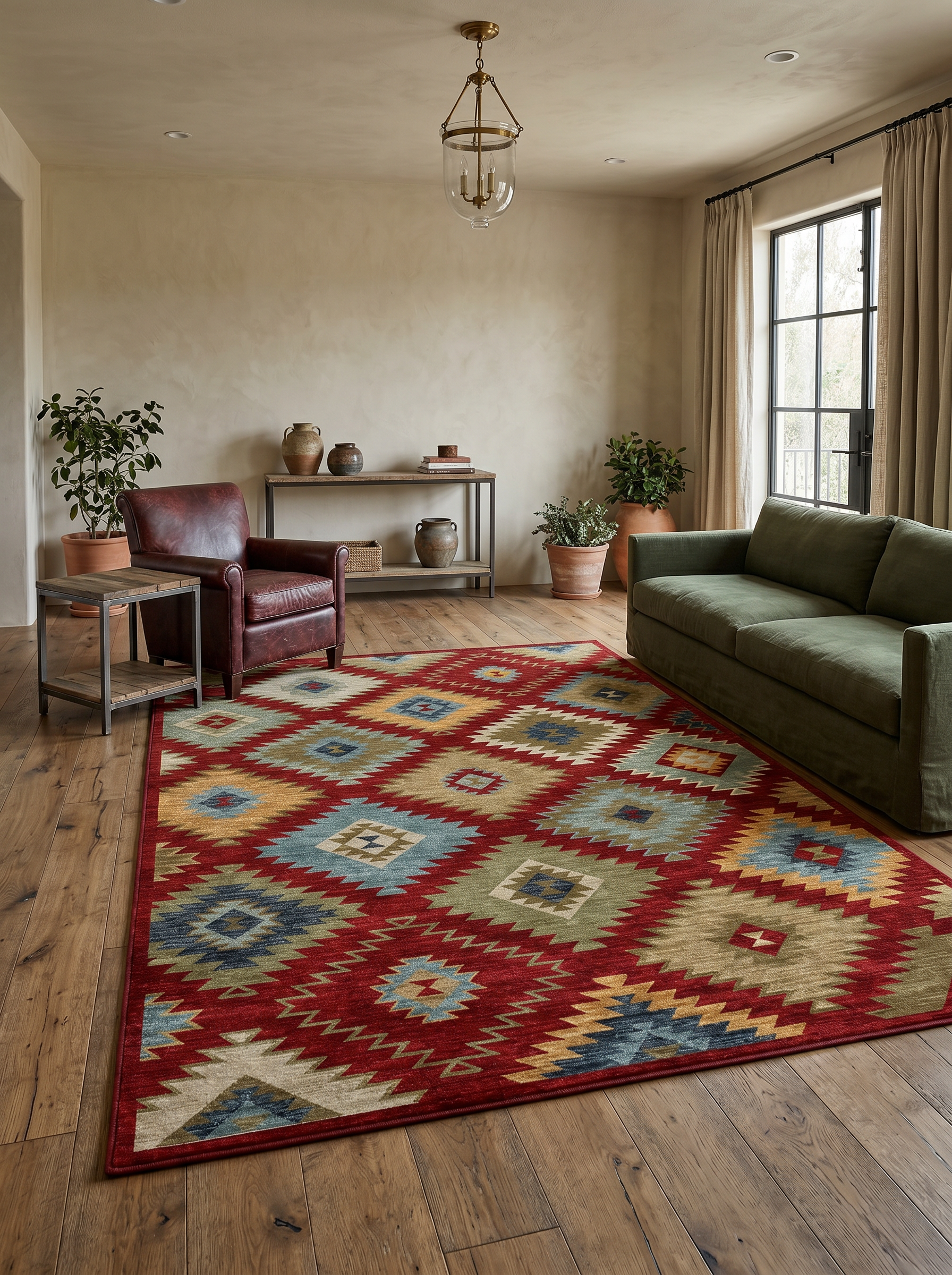 yıkanabilir kaymaz taban şönil dokuma halı 200x250 (5 m²) kirmizi; renkli