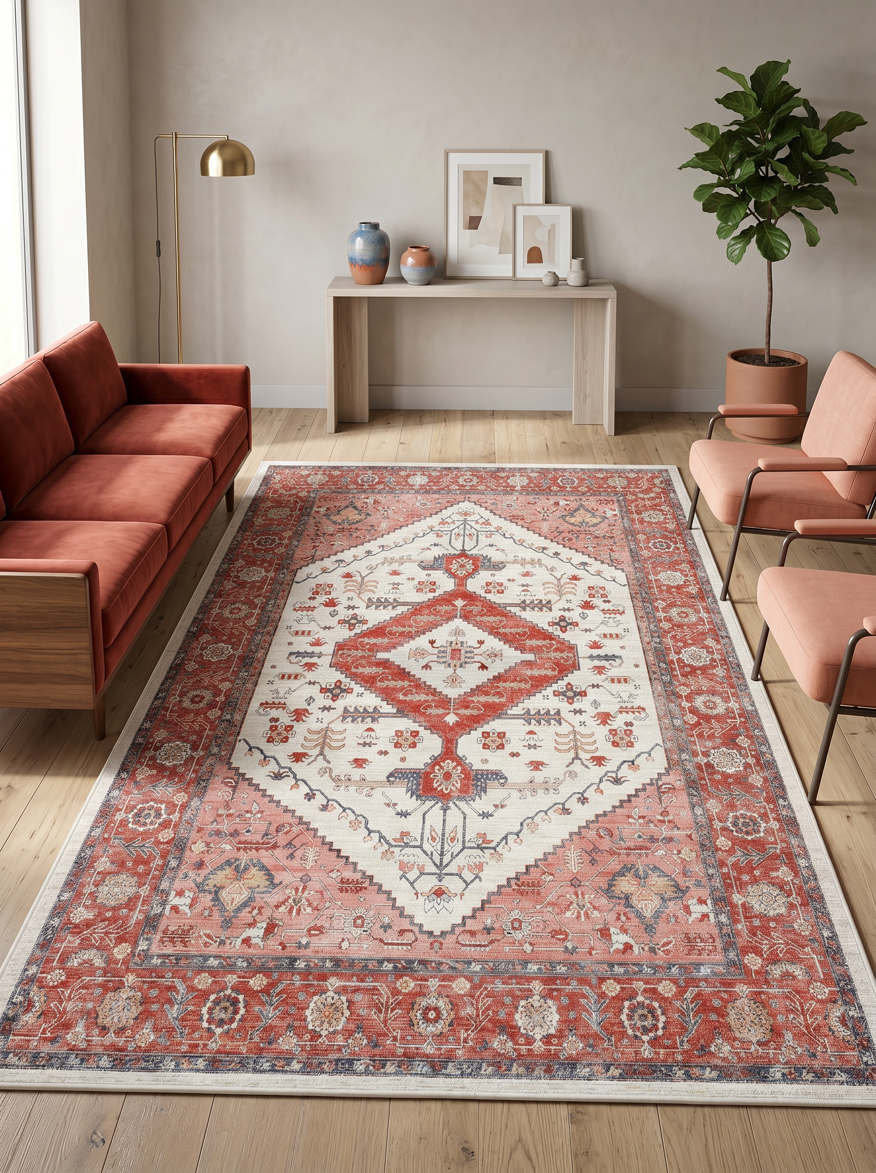 yıkanabilir kaymaz taban şönil dokuma halı 80x150 kirmizi; gul-kurusu