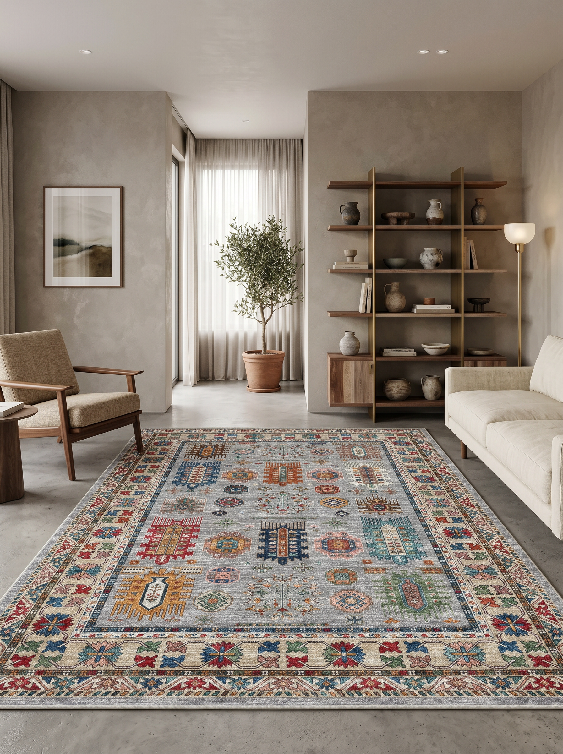Arte VN132-2 Klasik Desenli Renkli Dekoratif Salon Mutfak Koridor Halısı