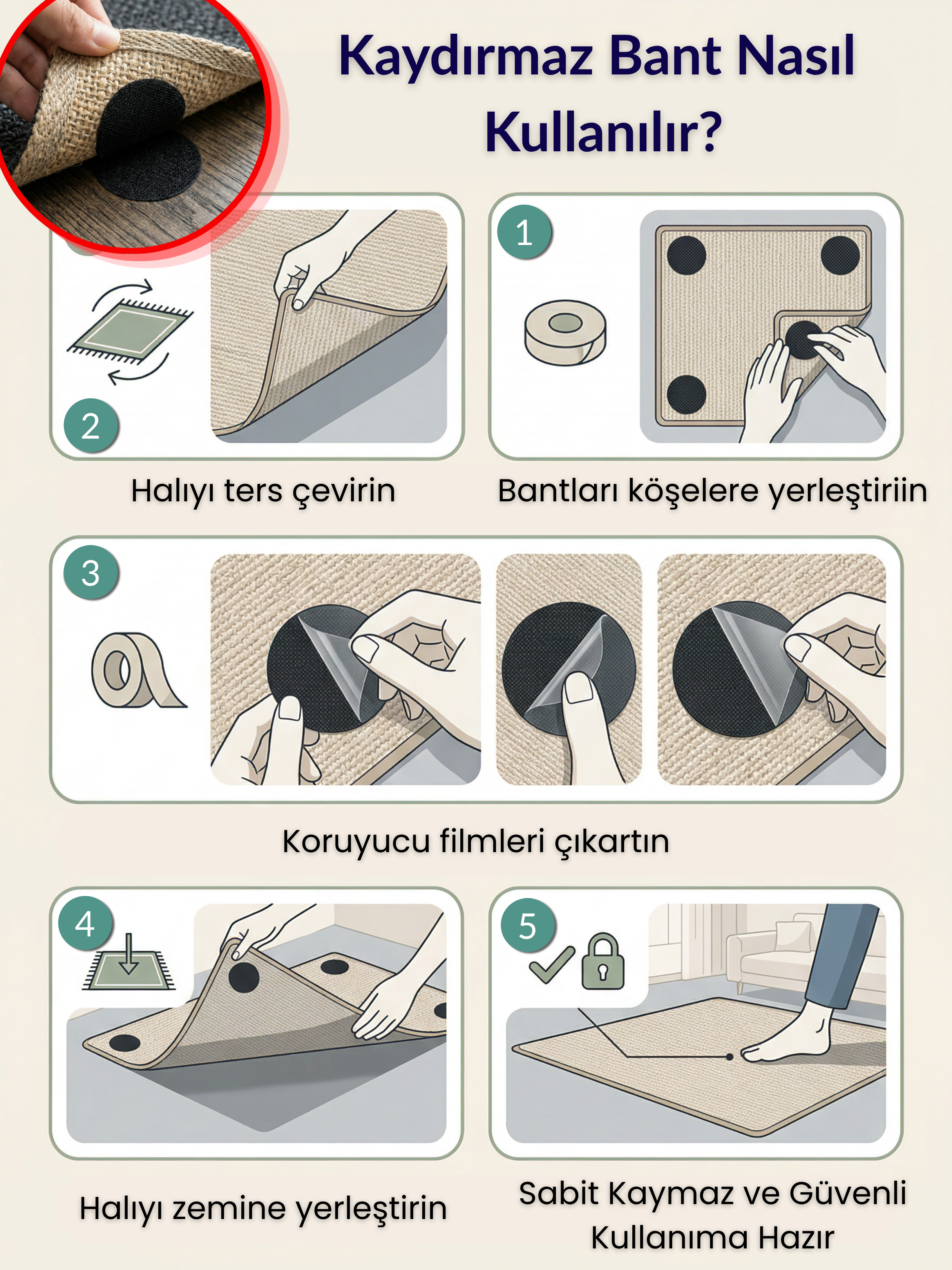 Arte DS065 Çiçek Desenli Dekoratif Dokuma Halı