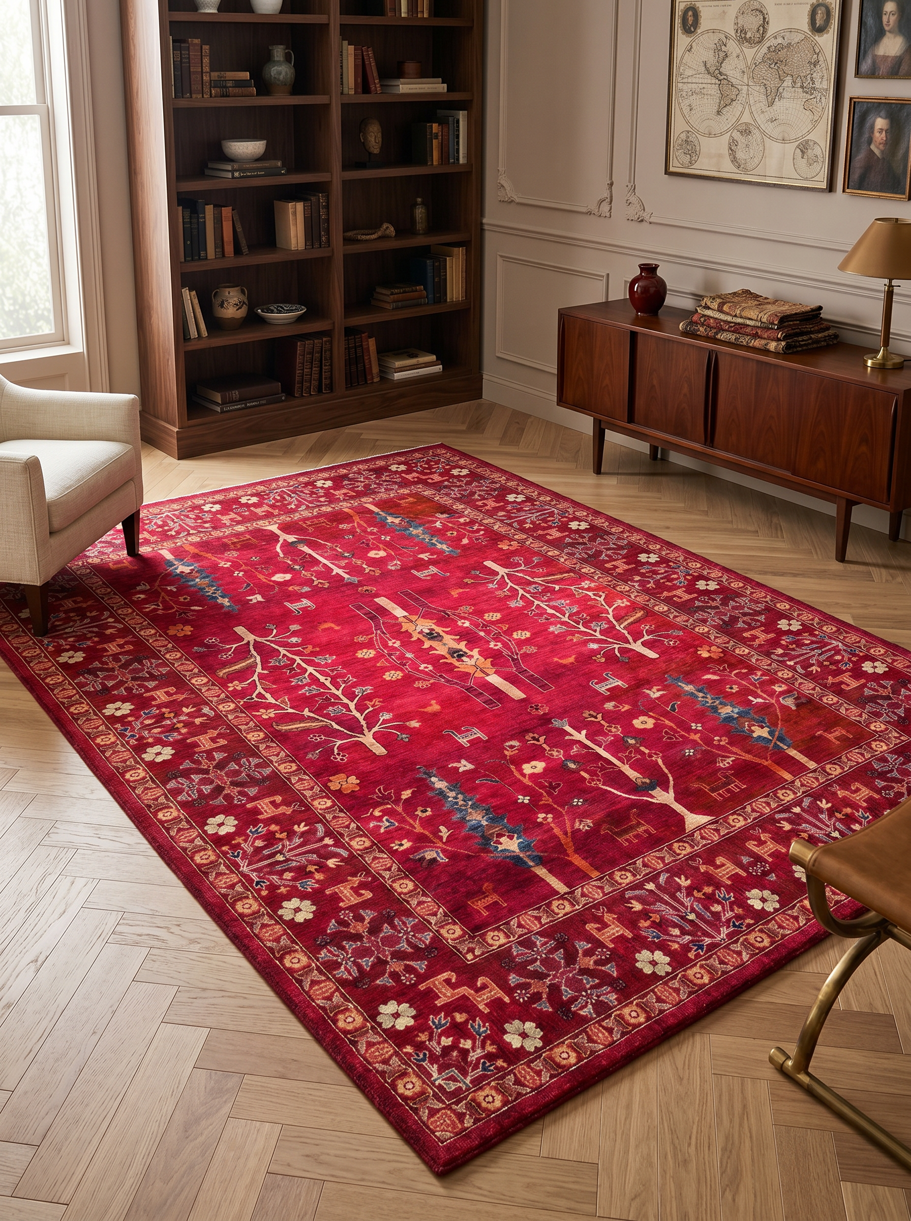 yıkanabilir kaymaz taban şönil dokuma halı 80x200 kirmizi; renkli