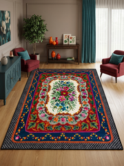yıkanabilir kaymaz taban şönil dokuma halı 80x100 kirmizi; lacivert; renkli